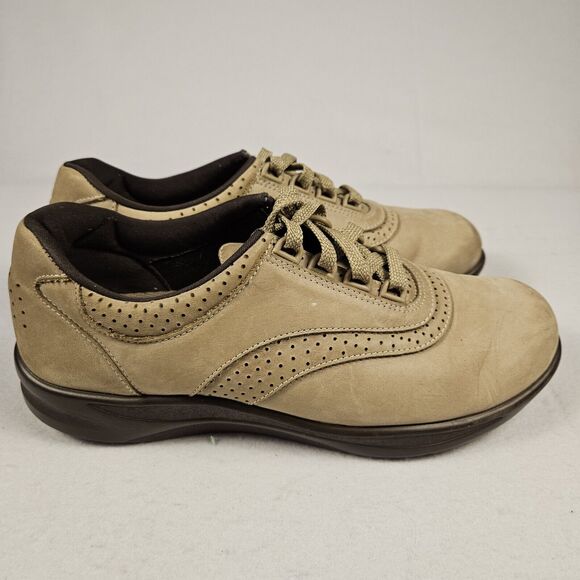 SAS Walk Easy Lace Up Women Walking Shoe SZ 9.5 Sage Suede Leather Arch Support - Picture 15 of 15